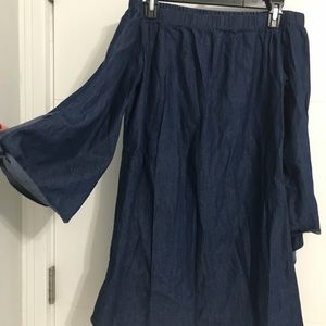 Off the shoulder denim dress